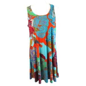 Apt. 9 Women's Multi Color Floral Sleeveless Stretch Pull Over Dress Size Medium